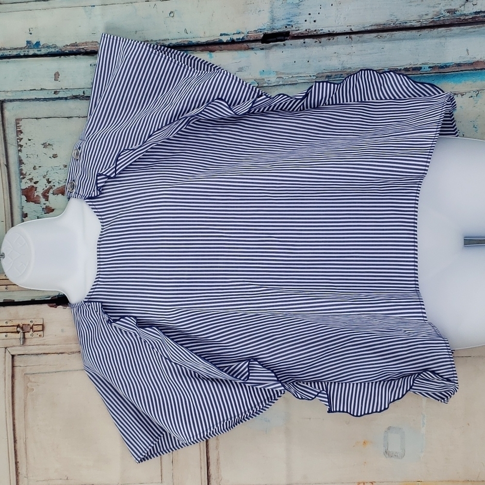 Zara Basic Collection Striped Ruffle Blouse - image 2